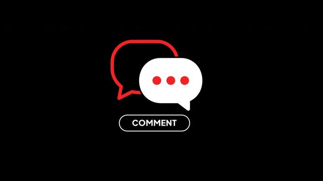 Smooth 4k animation of a social media comment bubble button appearing with subtle motion for digital engagement.