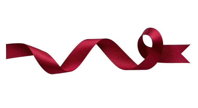 Elegant Swirled Burgundy Satin Ribbon with Fishtail End