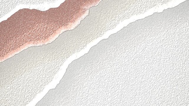Abstract background motion graphics with torn paper texture and rose gold foil loop