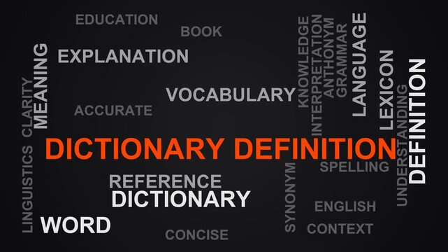 Dictionary Definition Word Cloud