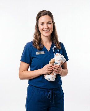 Professional midwife representing maternal care, childbirth support, newborn care, women's health and compassionate healthcare services.
