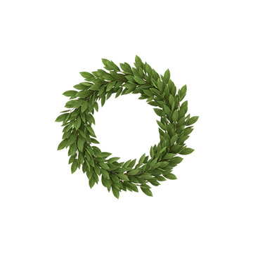 elegant green laurel wreath circle frames for awards and celebratory designs.