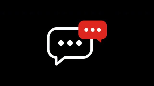 A high quality motion graphic animation of a social media comment bubble button for digital interface design.