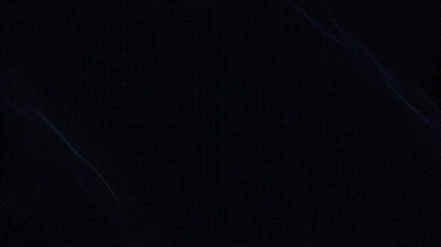 Abstract digital wireframe grid wave animated background technology loop 4K