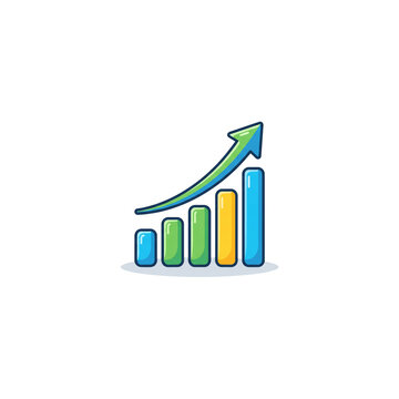 Cute Business Growth Chart Cartoon Illustration