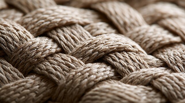 Close up macro view of textured woven rope pattern background.