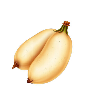 Two white squashes isolated on black background