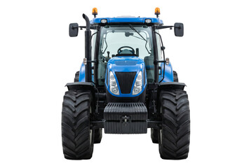 Front View of a Modern Blue Farm Tractor © Masnoon