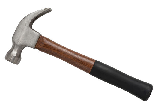 Traditional claw hammer with steel head and wooden handle