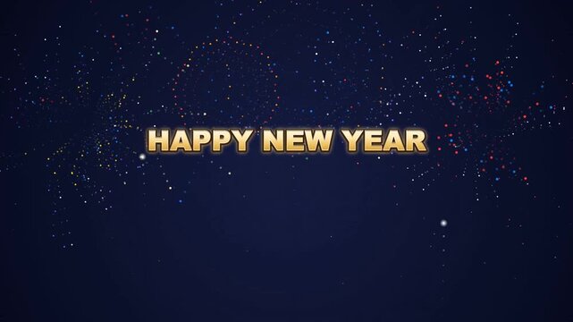 Animated Happy New Year 2027 midnight countdown with elegant clock and festive celebration graphics for holiday greetings, event openers, television broadcasts, and social media promotions