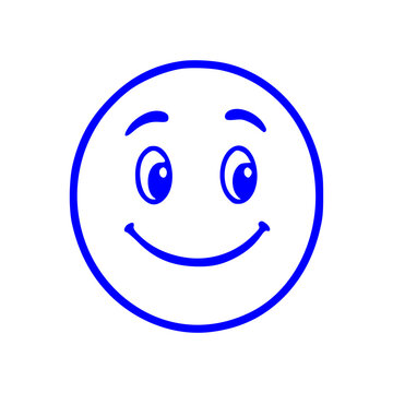 A clean, simple line art illustration of a happy cartoon smiley face with a friendly closed smile.
