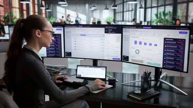 Customer Service Manager Analyzing Complaint Trends On Dashboard
