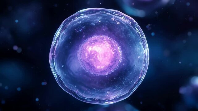 Two Microscopic Cells Fusing Together in a Fluid Environment