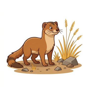 Cute cartoon mongoose illustration