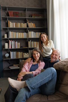 Posing with parents
