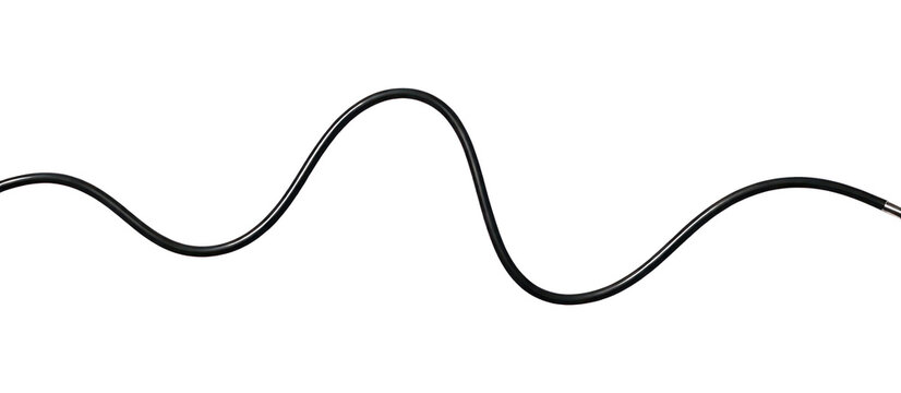 PNG Curved black cable isolated white