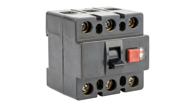 Industrial circuit breaker with manual switch, black electrical power protection component, high voltage safety fuse box hardware for machinery