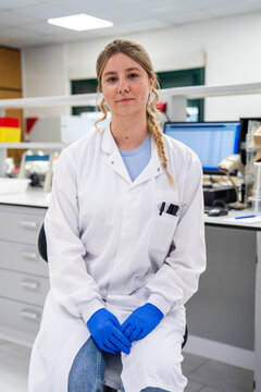 Portrait Of A Scientist Working in a Laboratory During the Day