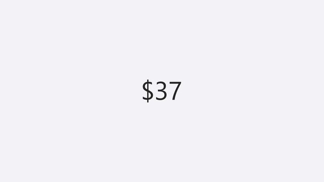 Animated Dollar Sign Counting from 0 to 50 &ndash; Finance and Currency dollar Amount Counter Animation &ndash; 0 to 50 USD Money and investment 50 Dollar Counting Animation for bank , Cash and Financial Growth