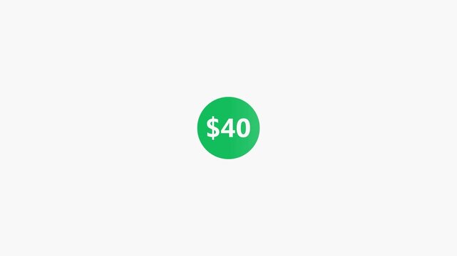 Animated Dollar Sign Counting from 0 to 50 &ndash; Finance and Currency dollar Amount Counter Animation &ndash; 0 to 50 USD Money and investment 50 Dollar Counting Animation for bank , Cash and Financial Growth