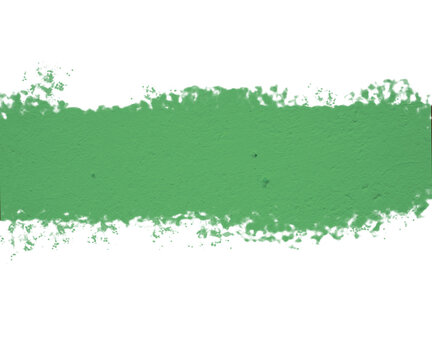 Green paint brush stroke isolated on a transparent background for graphic design elements