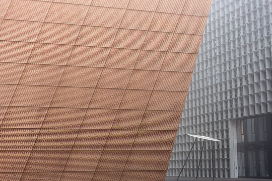 Abstract Geometric Facade of Modern Building