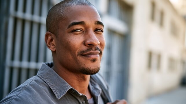 Overjoyed man leaving prison