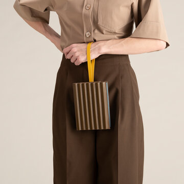 Minimal Beige Fashion With Handbag