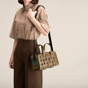 Neutral Beige Fashion Outfit With Leather Bag