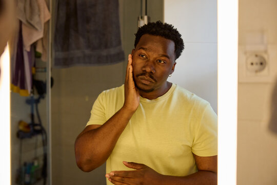 Man takes care of his face