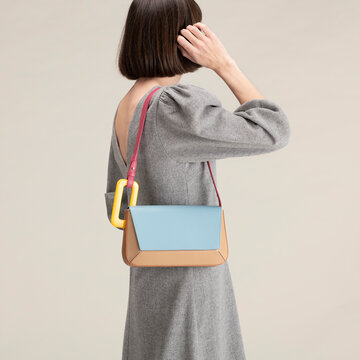 Fashion Back View With Colorful Handbag