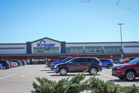 New Albany , Indiana USA  March 22, 2025 A view of Kroger grocery store in New Albany, Indiana