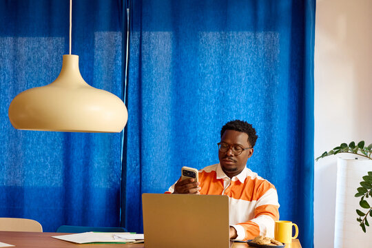 Man works from his home