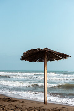 Thatched Umbrella on Ulcinj Beach