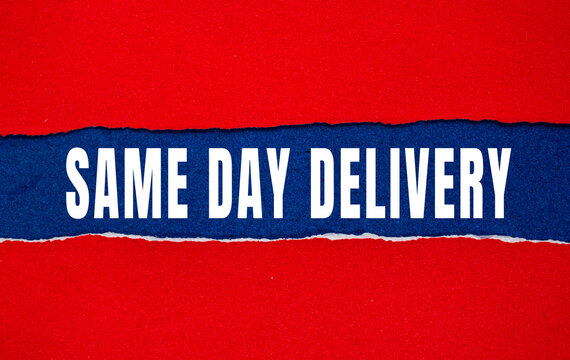Same Day Delivery text concept photo