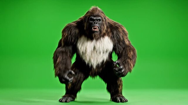 A fierce ape stands ready