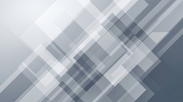 Abstract geometric background with overlapping squares and rectangles in shades of soft blue and grey for modern design