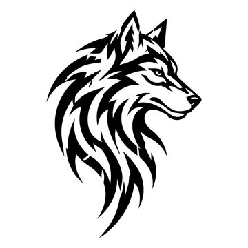 Tribal Wolf Head Tattoo Vector Design