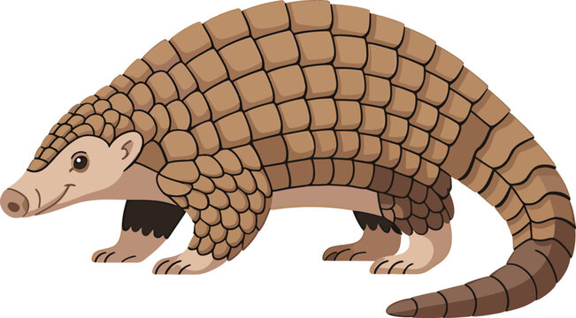 pangolin Stylized with overlapping scales