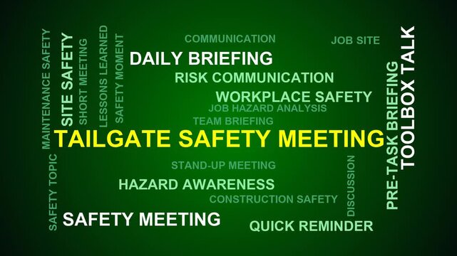 Tailgate Safety Meeting Word Cloud