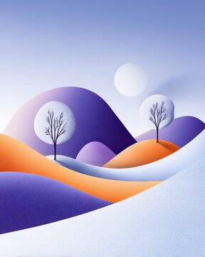 Serene Landscape - Abstract Hillscape