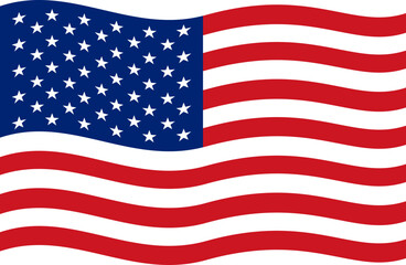 Fototapeta premium USA American flag vector collection featuring waving United States flags, patriotic red white and blue designs, flowing flag shapes, stars and stripes compositions for Independence Day, Memorial Day, 