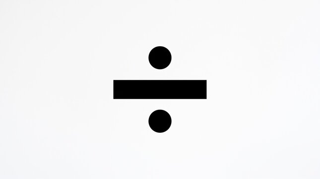 Black division symbol isolated on a clean white background