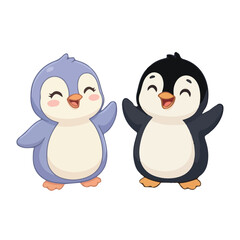 Fototapeta premium Cute Penguin Couple