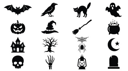 Fototapeta premium Halloween Black Cats in Playful Poses vector Collection 