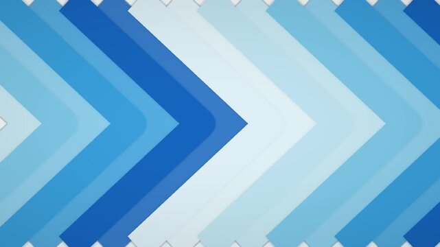 Dynamic blue chevron arrow background animation, abstract geometric pattern with moving gradient shapes, modern digital design element for technology and business presentations 4k