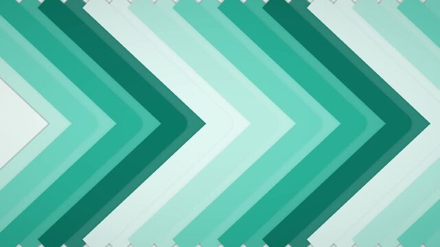 Abstract teal chevron pattern background, dynamic geometric animation, modern graphic design element, looping motion graphics for digital projects 4k