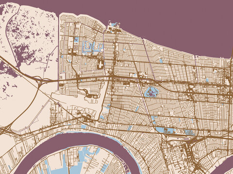 Road network map of Kenner, Louisiana, United States