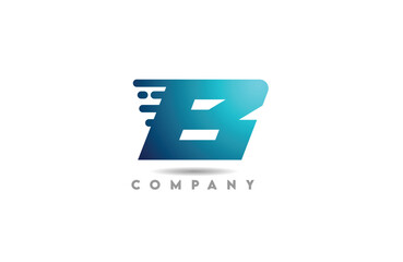 Stylized letter B logo with blue gradient and speed lines © dragomirescu