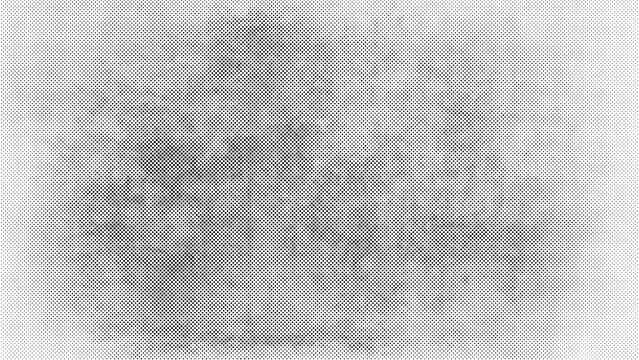 Abstract monochrome halftone pattern texture featuring a grainy dot gradient design element transparent background